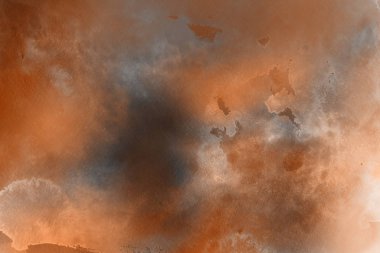 Kağıt arka plan üzerinde turuncu suluboya boya