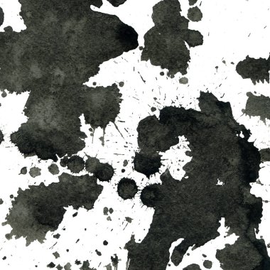 Beyaz arka plan doku soyut siyah boya splatters