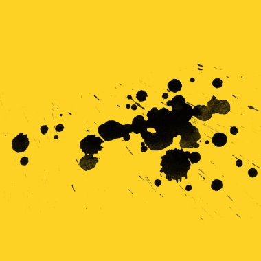 sarı arka plan doku soyut siyah boya splatters