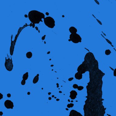 mavi arka plan doku soyut siyah boya splatters