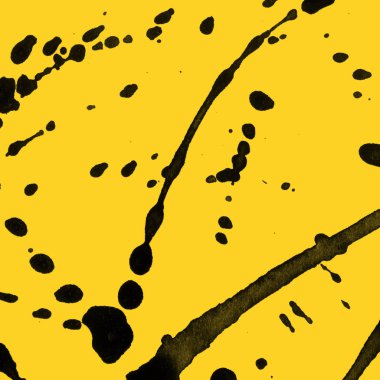 sarı arka plan doku soyut siyah boya splatters