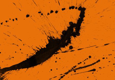 orangebackground doku soyut siyah boya splatters