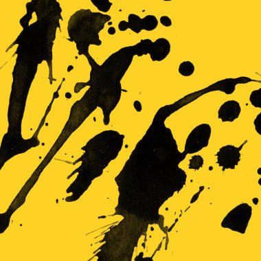 sarı arka plan doku soyut siyah boya splatters