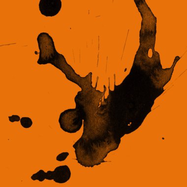 orangebackground doku soyut siyah boya splatters