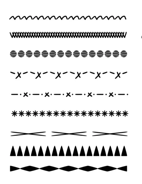 Чорні Декоративні Лінії Кордону Білому Тлі — стокове фото