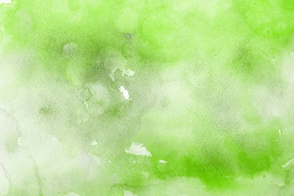 Zöld Akvarell Festék Papír Absztrakt Háttér — Stock Fotó