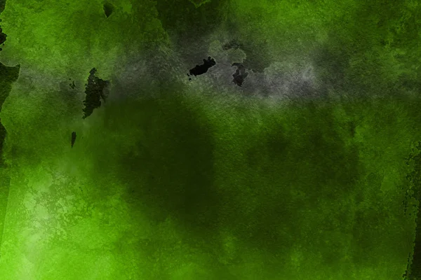Pintura Acuarela Verde Sobre Fondo Abstracto Papel —  Fotos de Stock