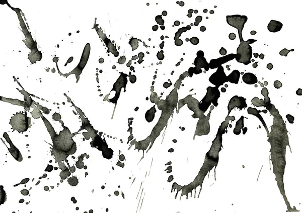 Beyaz arka plan doku soyut siyah boya splatters