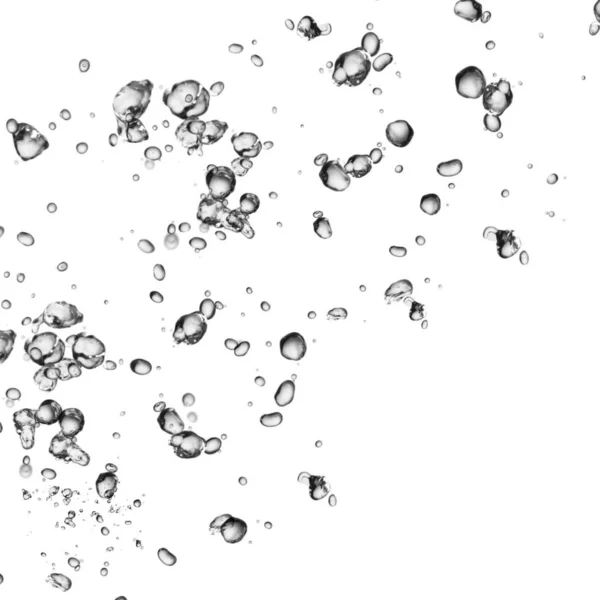 Bolhas Água Isoladas Fundo Branco — Fotografia de Stock