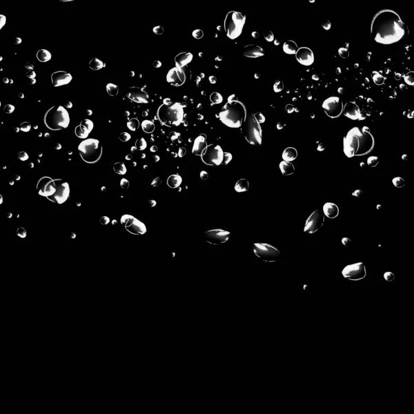 abstract wallpaper with soap bubbles on dark background