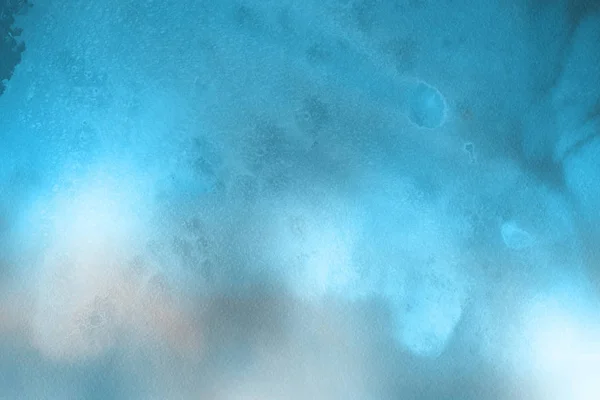 Blaue Aquarellfarbe Auf Papier Abstrakten Hintergrund — Stockfoto