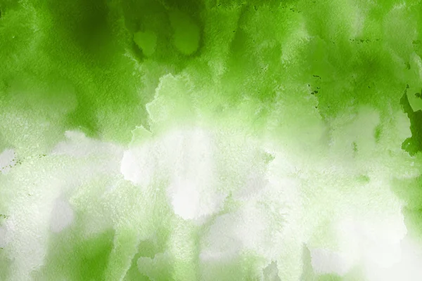 Groene Aquarel Verf Abstracte Achtergrond Van Papier — Stockfoto