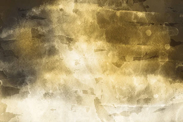 Gold Aquarellfarbe Auf Papier Abstrakten Hintergrund — Stockfoto