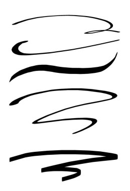 Beyaz arka planda siyah fırça darbeleri