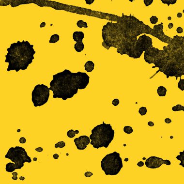 sarı arka plan doku soyut siyah boya splatters
