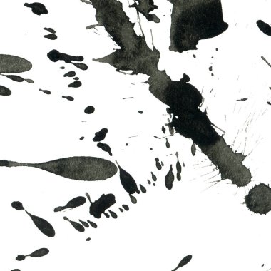 Beyaz arka plan doku soyut siyah boya splatters