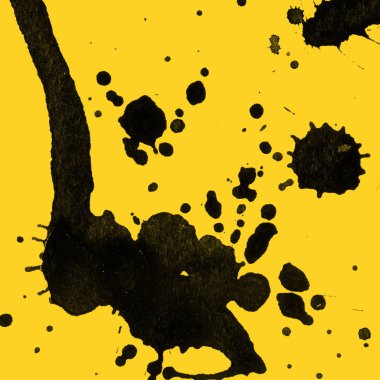 sarı arka plan doku soyut siyah boya splatters