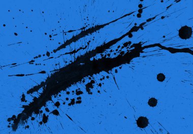 mavi arka plan doku soyut siyah boya splatters