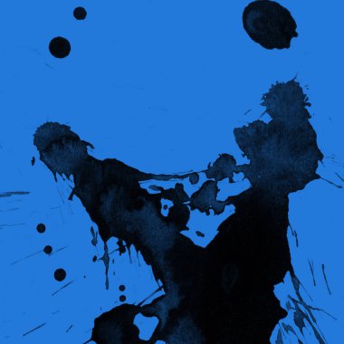 mavi arka plan doku soyut siyah boya splatters
