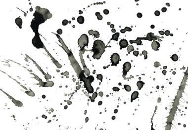 Beyaz arka plan doku soyut siyah boya splatters