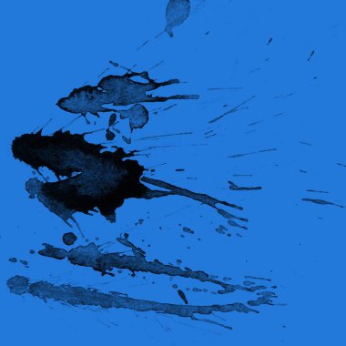 mavi arka plan doku soyut siyah boya splatters