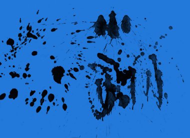 mavi arka plan doku soyut siyah boya splatters
