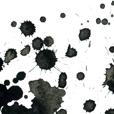 Beyaz arka plan doku soyut siyah boya splatters