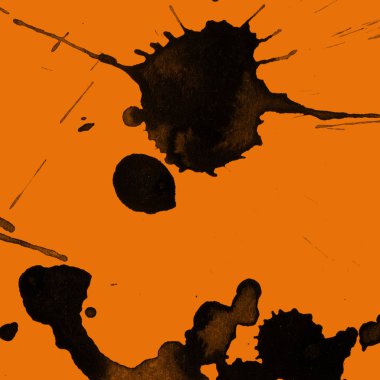 orangebackground doku soyut siyah boya splatters