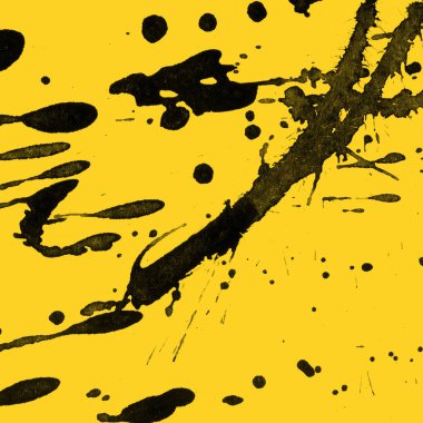 sarı arka plan doku soyut siyah boya splatters