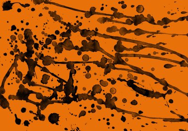 orangebackground doku soyut siyah boya splatters