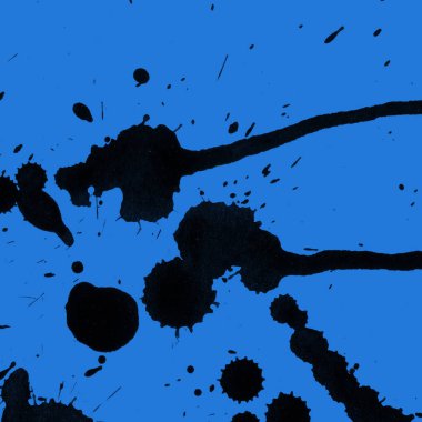 mavi arka plan doku soyut siyah boya splatters