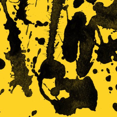 sarı arka plan doku soyut siyah boya splatters