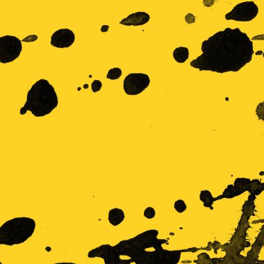 sarı arka plan doku soyut siyah boya splatters