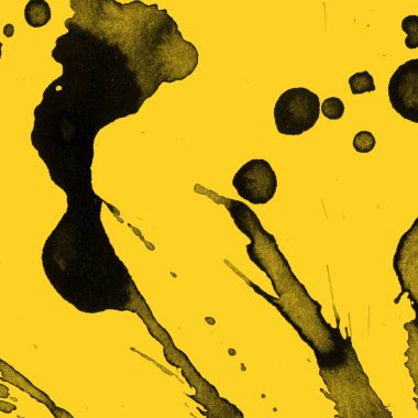 sarı arka plan doku soyut siyah boya splatters