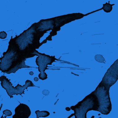 mavi arka plan doku soyut siyah boya splatters