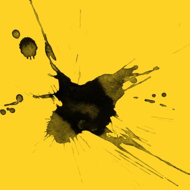 sarı arka plan doku soyut siyah boya splatters
