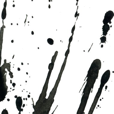 Beyaz arka plan doku soyut siyah boya splatters