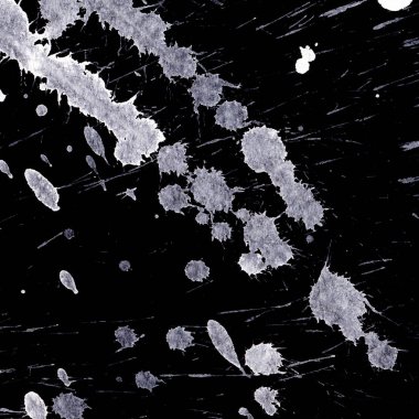 Soyut Beyaz boya doku siyah arka plan üzerine splatters