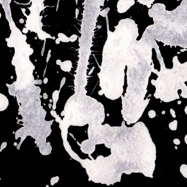 Soyut Beyaz boya doku siyah arka plan üzerine splatters
