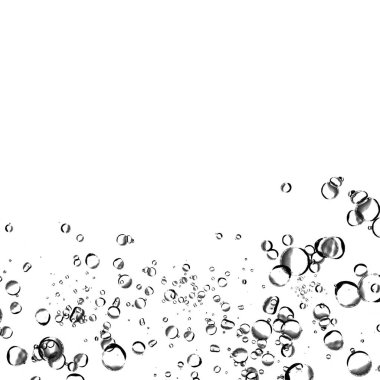 Beyaz arka plan üzerinde izole su kabarcıkları.