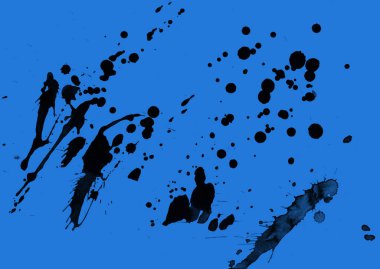mavi arka plan doku soyut siyah boya splatters