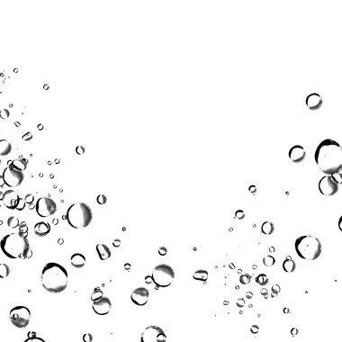 Beyaz arka plan üzerinde izole su kabarcıkları.