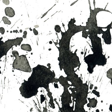 Beyaz arka plan doku soyut siyah boya splatters