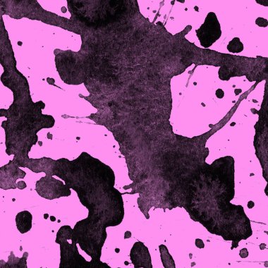 Soyut siyah boya doku pembe bir arka plan üzerinde splatters