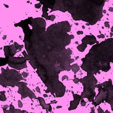 Soyut siyah boya doku pembe bir arka plan üzerinde splatters