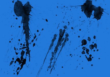 mavi arka plan doku soyut siyah boya splatters