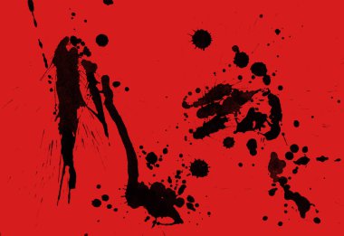 kırmızı arka plan doku soyut siyah boya splatters