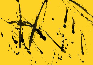 sarı arka plan doku soyut siyah boya splatters