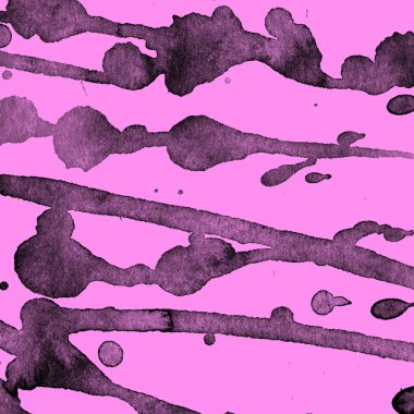Soyut siyah boya doku pembe bir arka plan üzerinde splatters