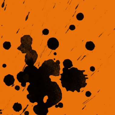 orangebackground doku soyut siyah boya splatters